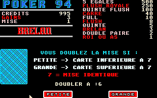 Poker 94 atari screenshot
